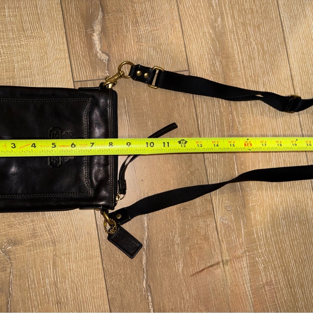 Coach Black Leather Shoulder Bag with Gold Accents - Picture 8 of 9
